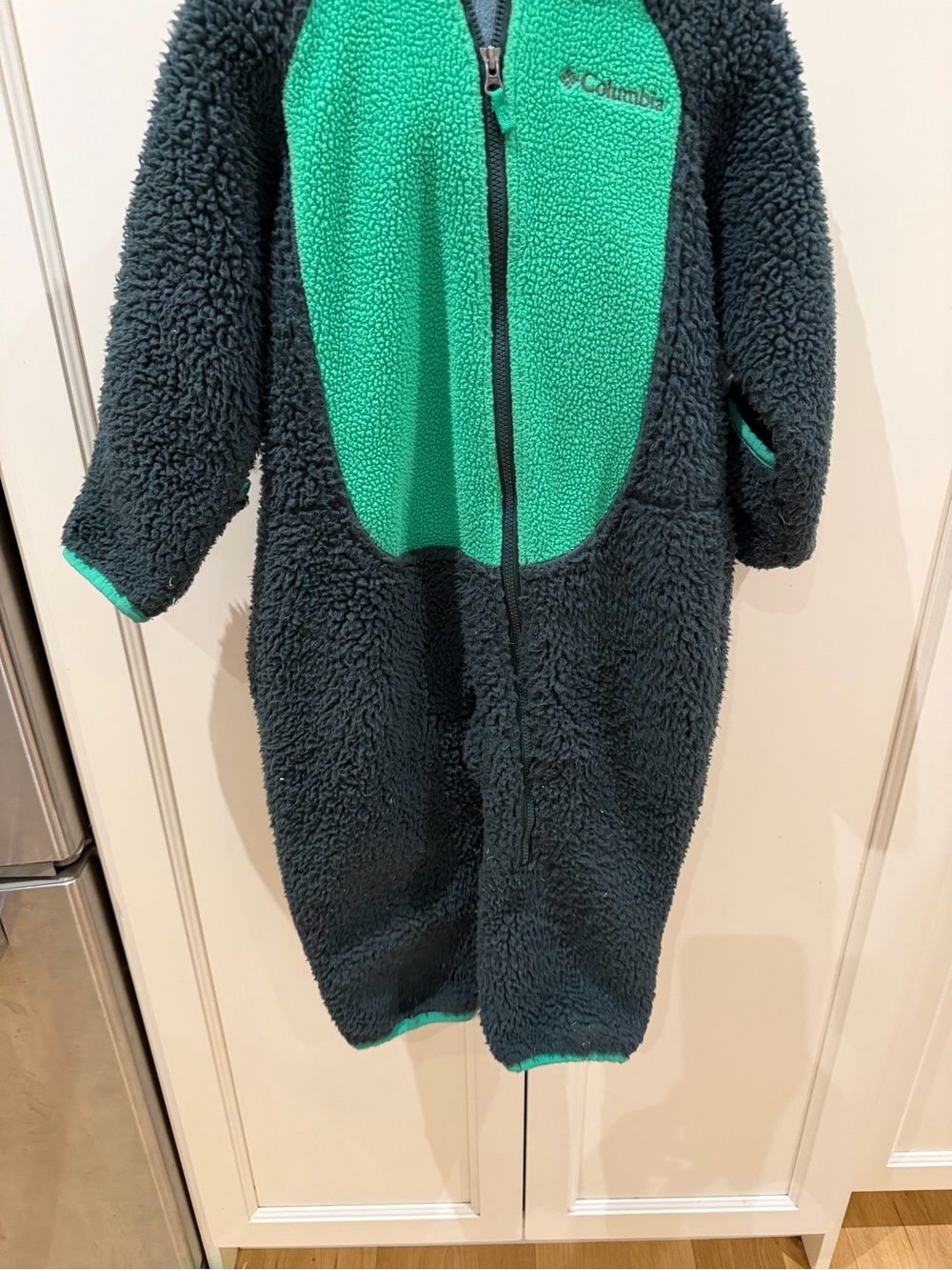 Columbia 18-24m Sherpa Bunting Green Fleece  one piece romper